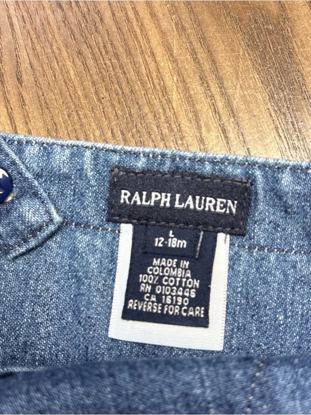 Vintage 90s/early Y2K Ralph Lauren Polo Bear denim dress