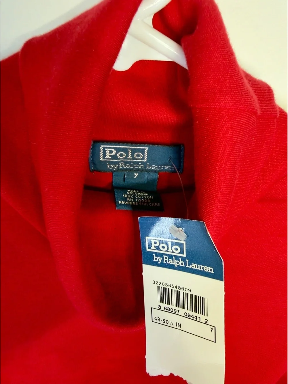 Kids Polo Ralph Lauren red turtleneck size 7 NEW with tags