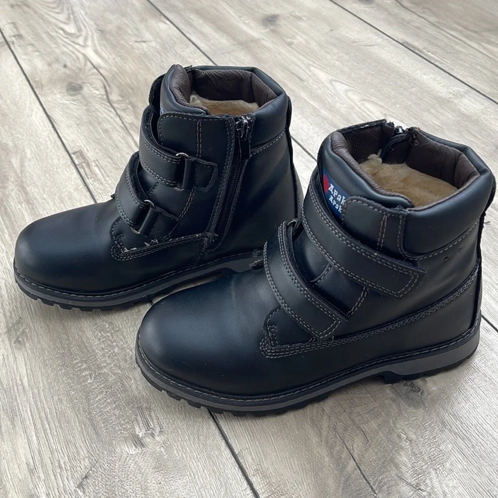 WATERPROOF KIDS BOYS WOOLEN LINING WARM SNOW BOOTS SIZE 1.5