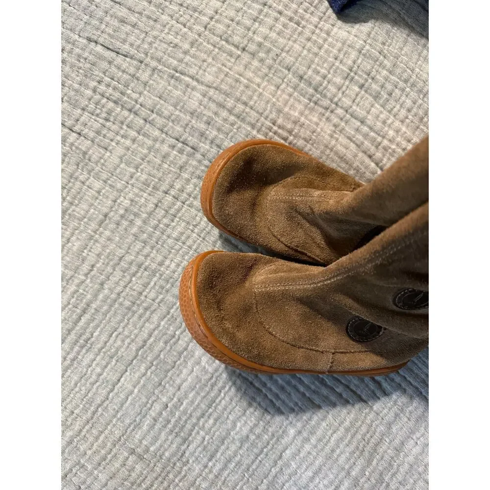 Livie & Luca Suede Boots Toddler Size 9 Brown Zip Up Button Shoes Baby