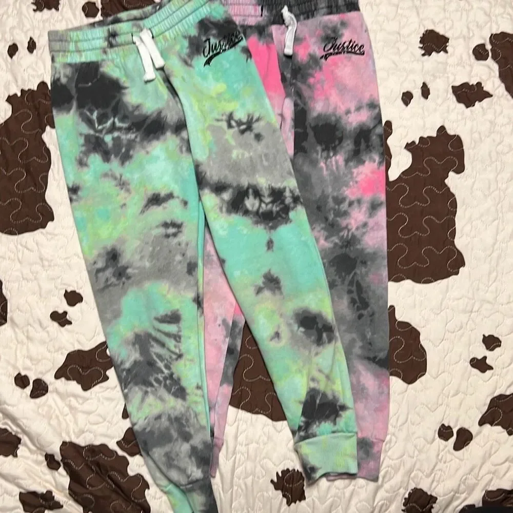 Justice Girls Tie-Dye Joggers Bundle (7/8)