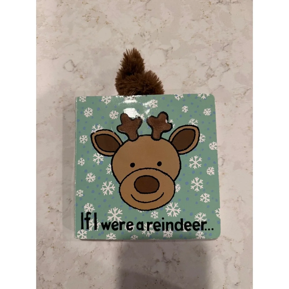 Jellycat If I Were A Reindeer Board Book Touch and Feel BB444RD Anne Wilkinson