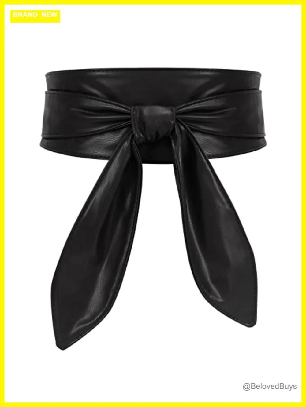 Wide PU Leather Obi Belt Wrap Waistband Knotted Belt for Dresses
