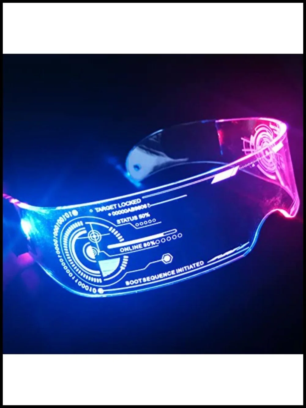 USB Rechargeable LED Light Up Glasses, 7 Colors Changing Flashing Luminous