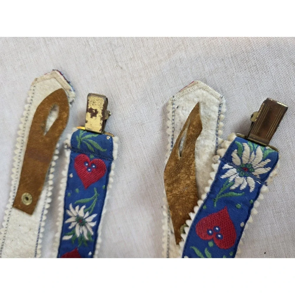 Antique Suspenders Kid's Child's Swiss or German‎ Style 1940s
