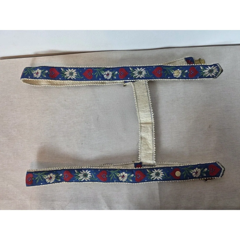 Antique Suspenders Kid's Child's Swiss or German‎ Style 1940s