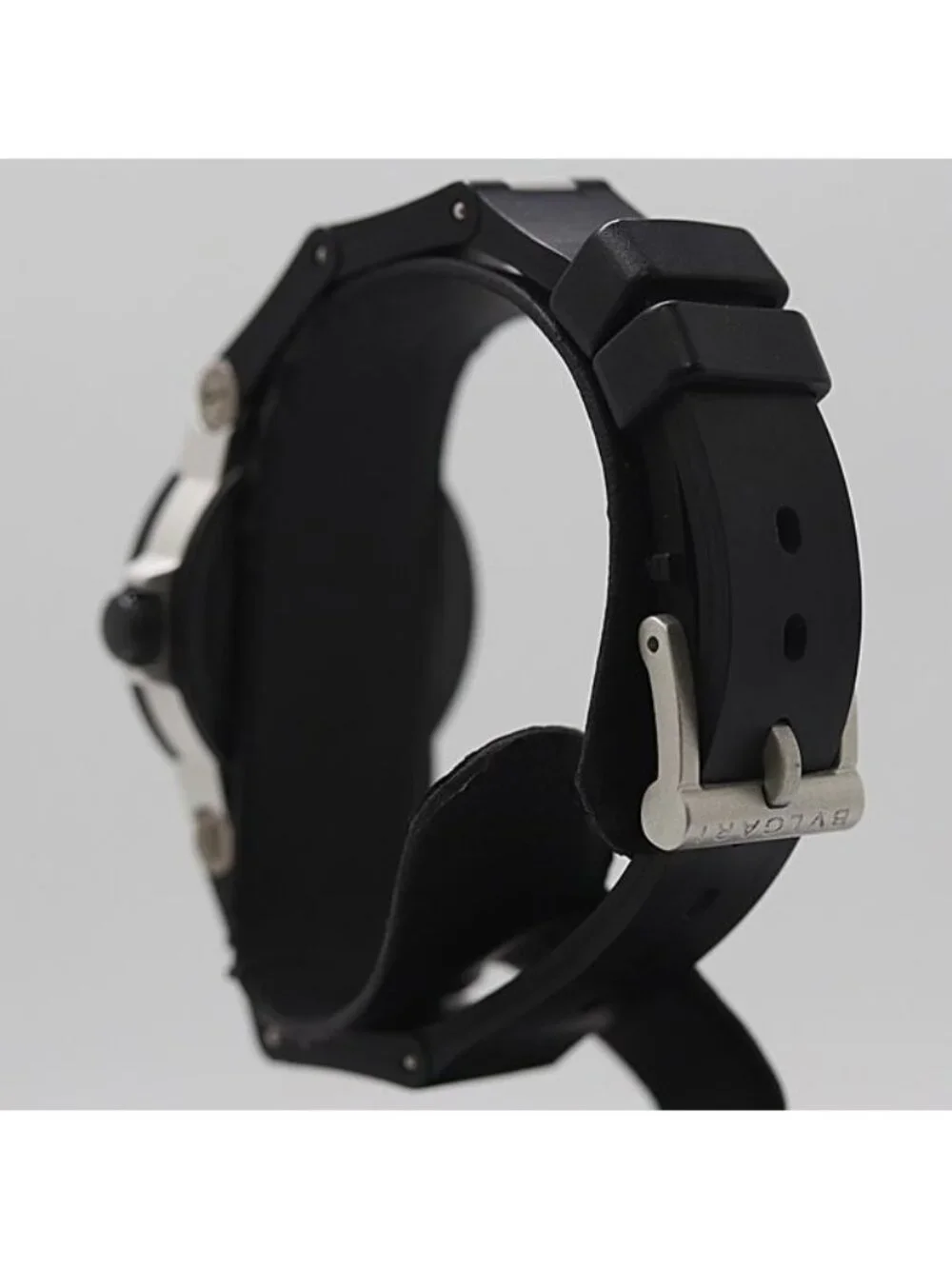 Bvlgari Bulgari Aluminum AL Rubber Silver Dial Watch