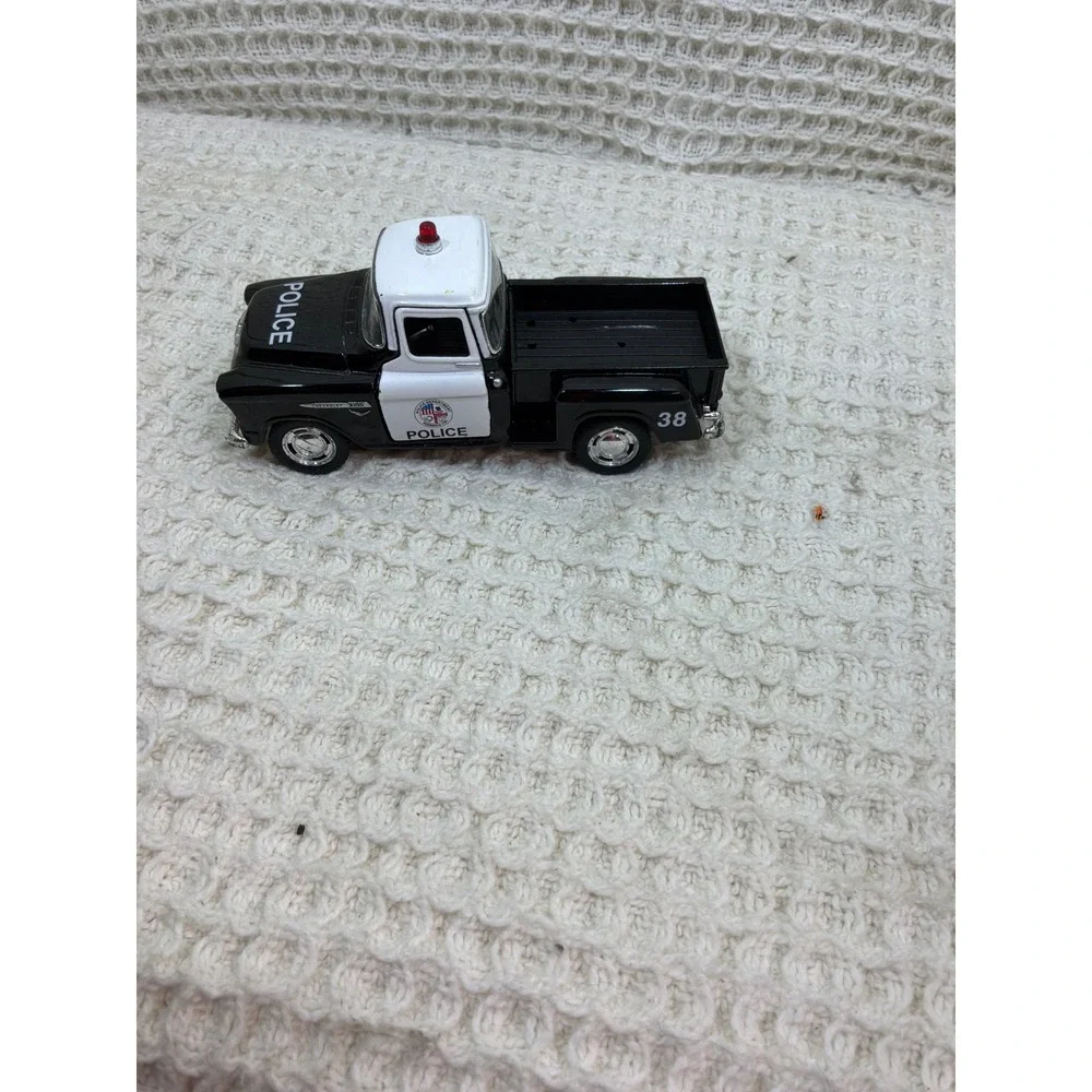 Vintage 1955 Chevy Stepside Kinsmart Police Pickup Truck 1/32‎ Black White