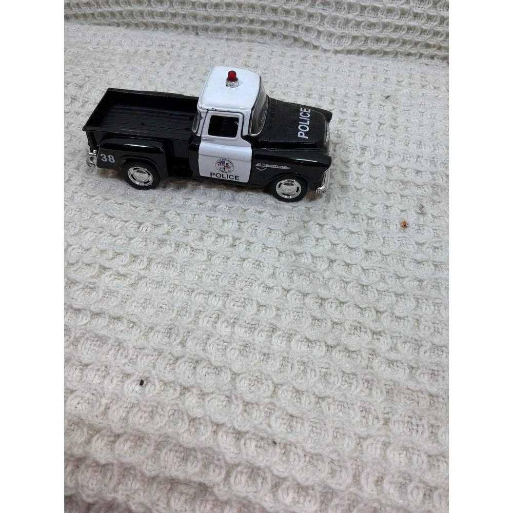 Vintage 1955 Chevy Stepside Kinsmart Police Pickup Truck 1/32‎ Black White