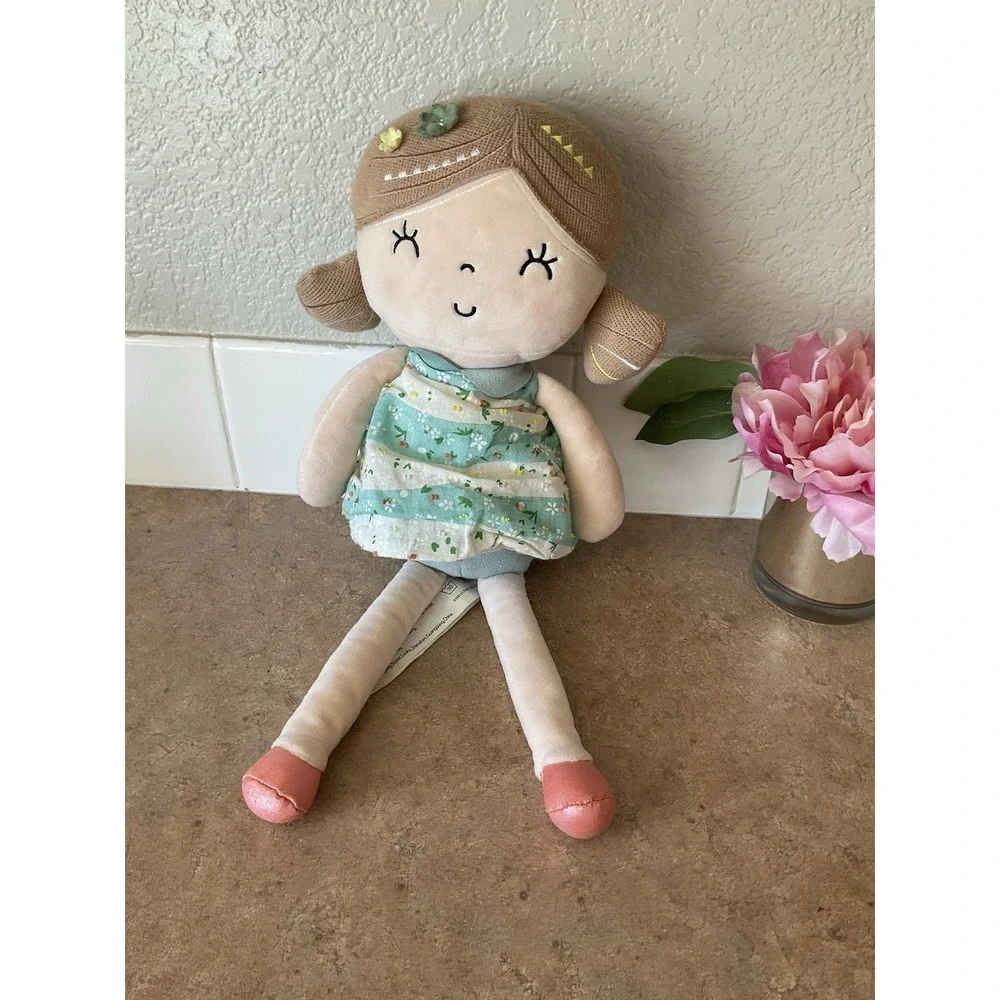 Gloveleya Plush Soft Doll in Blue Floral‎ Dress 16