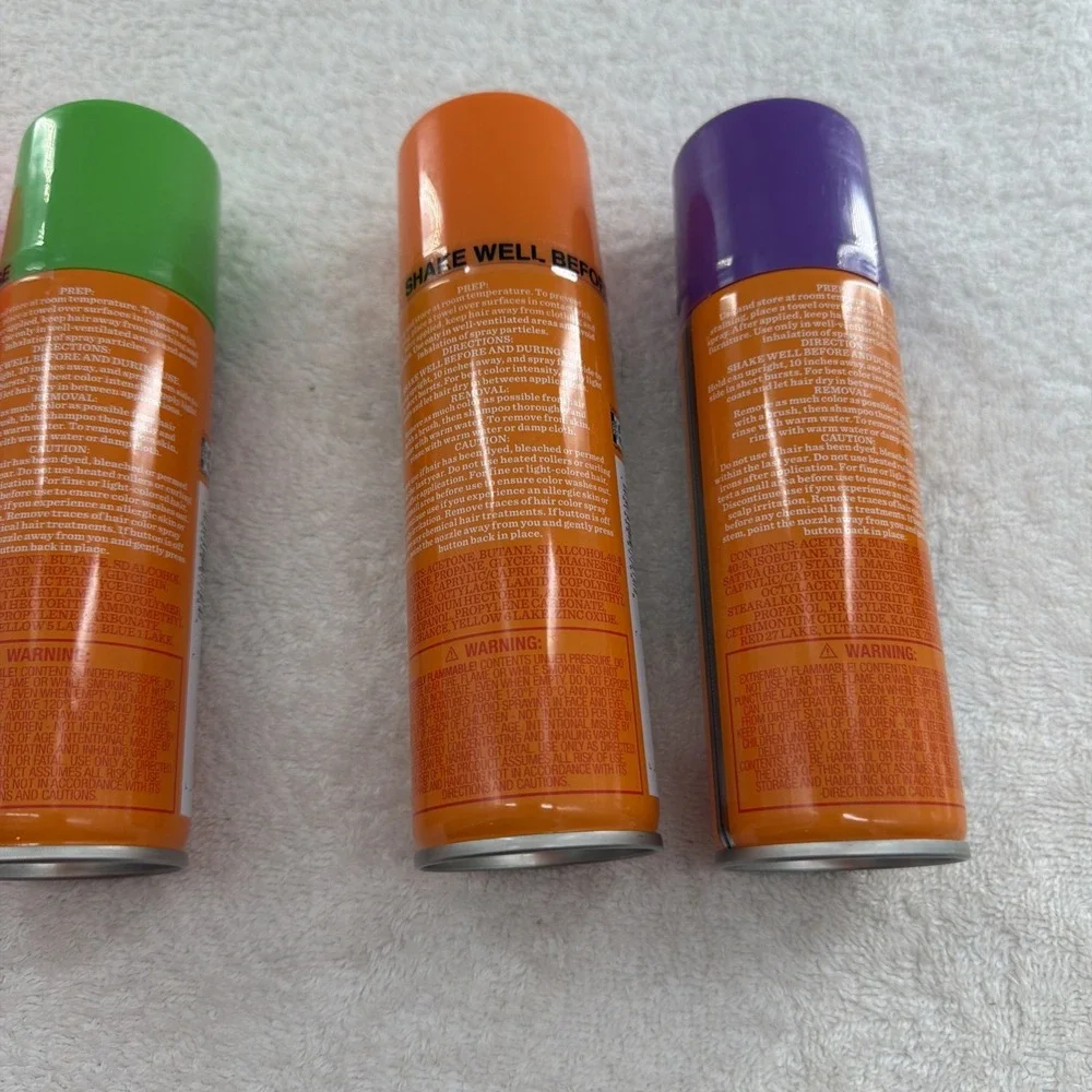 Hyde & EEK Temporary Hair Color Spray Washable Halloween 6 Bottles Different