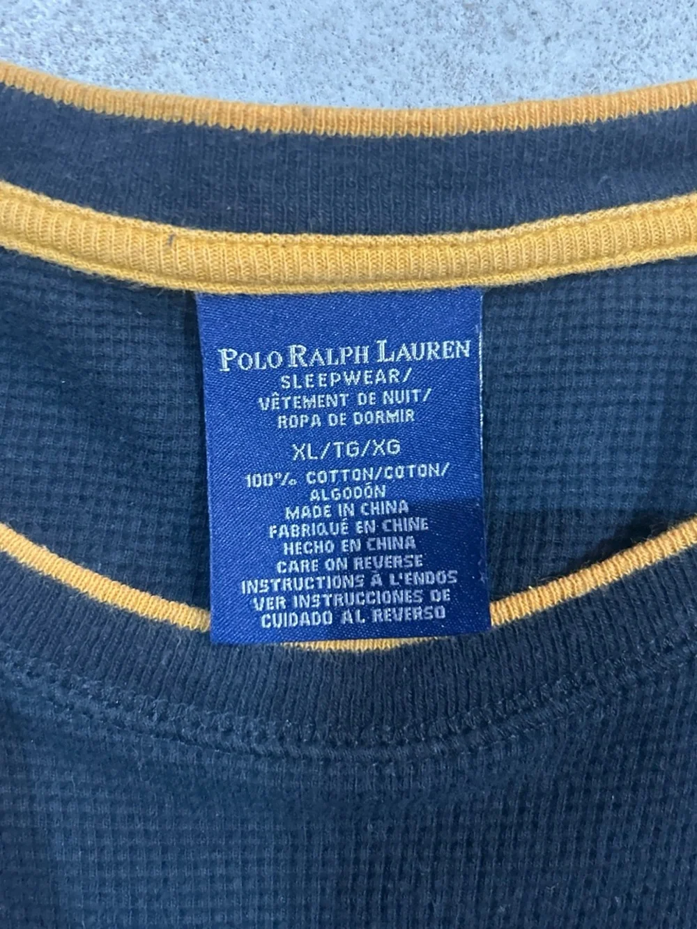 Polo by Ralph Lauren Black Long-Sleeve Crewneck with Yellow Trim