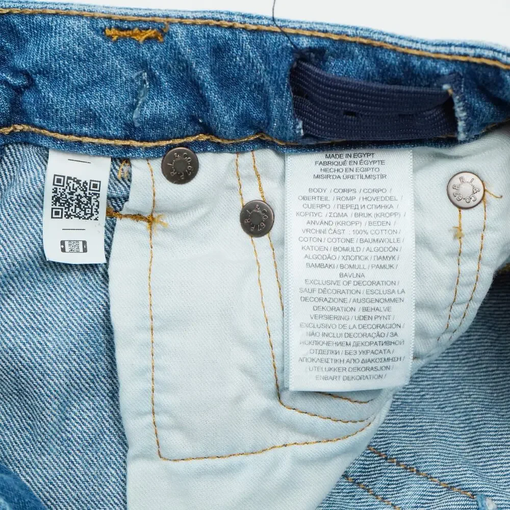 Polo Ralph Lauren Girls Denim Shorts Size M 8 Blue Frayed Hem Cotton