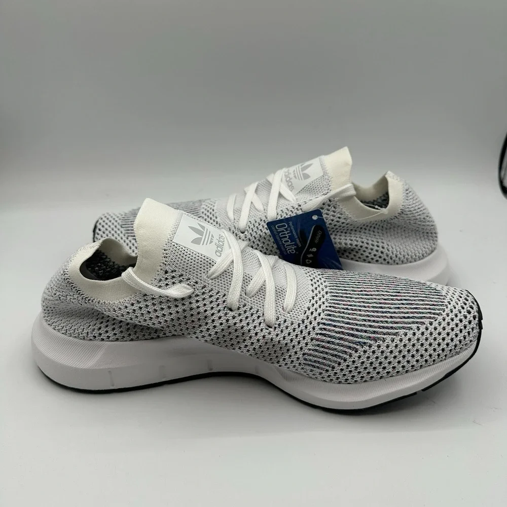 Adidas Swift Run PK Shoes Mens 10 White/Grey One/Core Black Knit Sneakers CG4126