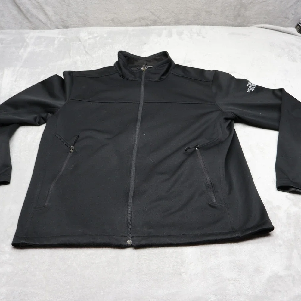 North Face Jacket Men Large Black Ridgewall Softshell Rain Wind Full Zip Outdoor