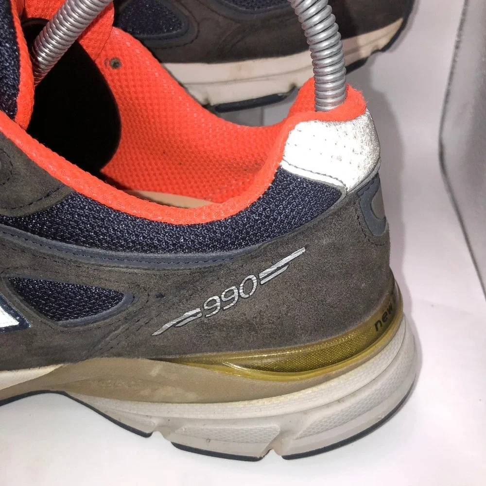 New Balance 990v4 Made in USA Brown Navy‎ Orange M990sb4 Mens Running Shoes