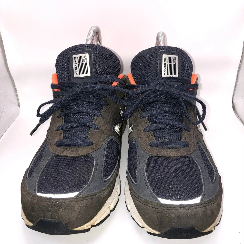 New Balance 990v4 Made in USA Brown Navy‎ Orange M990sb4 Mens Running Shoes