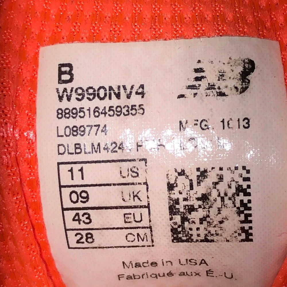 New Balance 990v4 Made in USA Brown Navy‎ Orange M990sb4 Mens Running Shoes