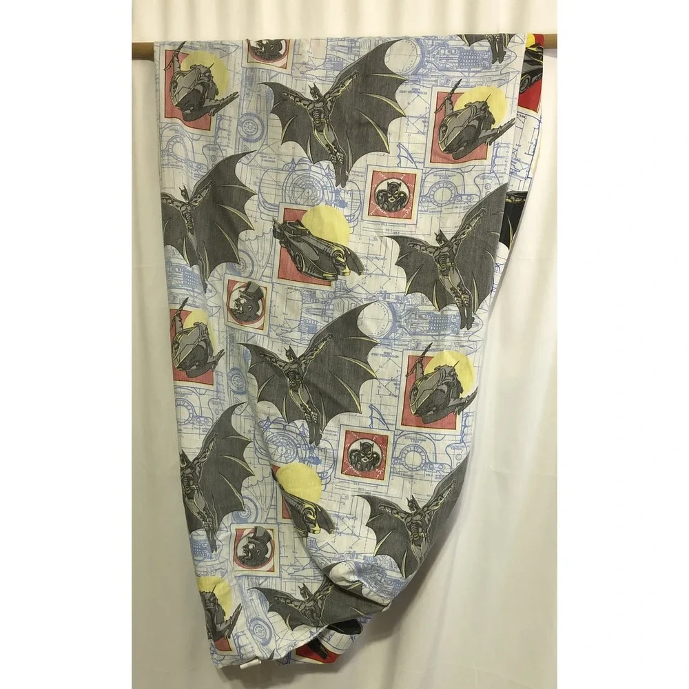 The‎ Bibb Company Batman Returns Fitted Sheet Twin Blue White 1992 Vintage Print