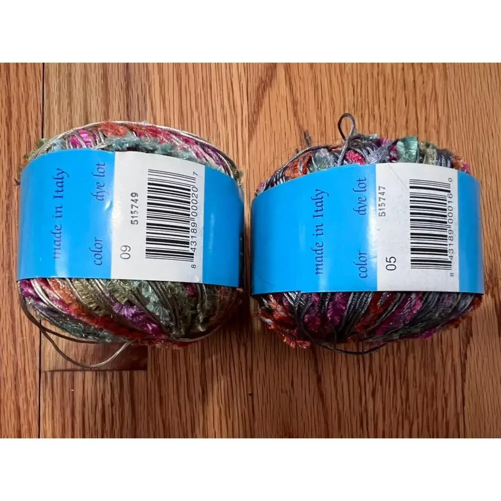 Coral Ribbon Yarn Lot of 2 | Novelty Ladder Yarn for Fiber Art
