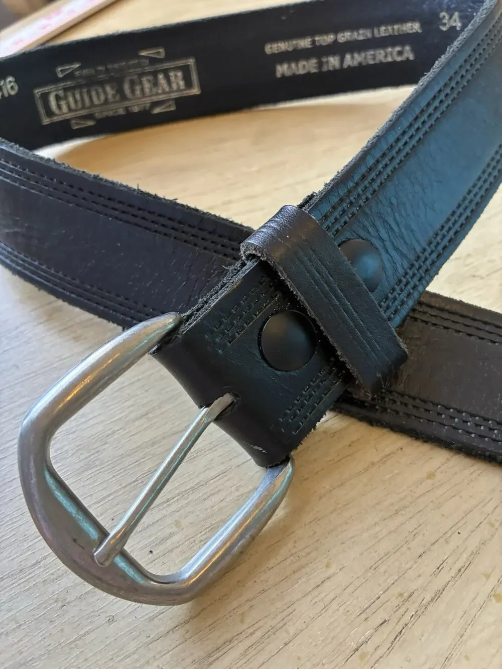 Genuine leather Belt Men’s 34 thick utility outdoor Guide Gear Workwear USA NWT