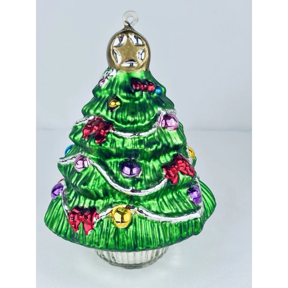 Vintage Kurt Adler Santa's World Glass Christmas Tree Ornament Decor 8