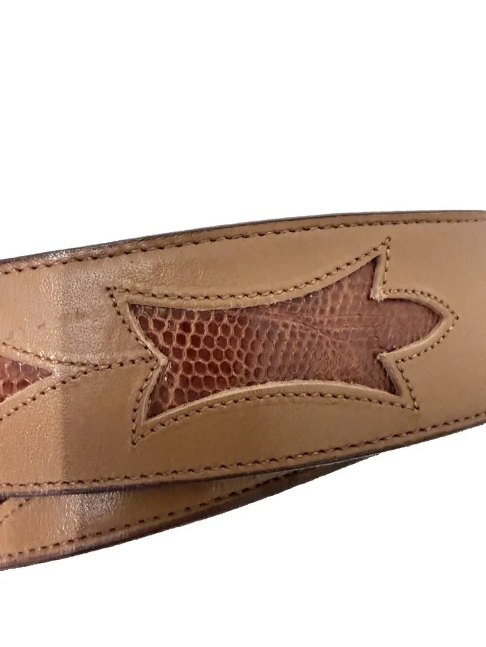 Justin Leather Western Belt Tan/Brown Buckle Size 42