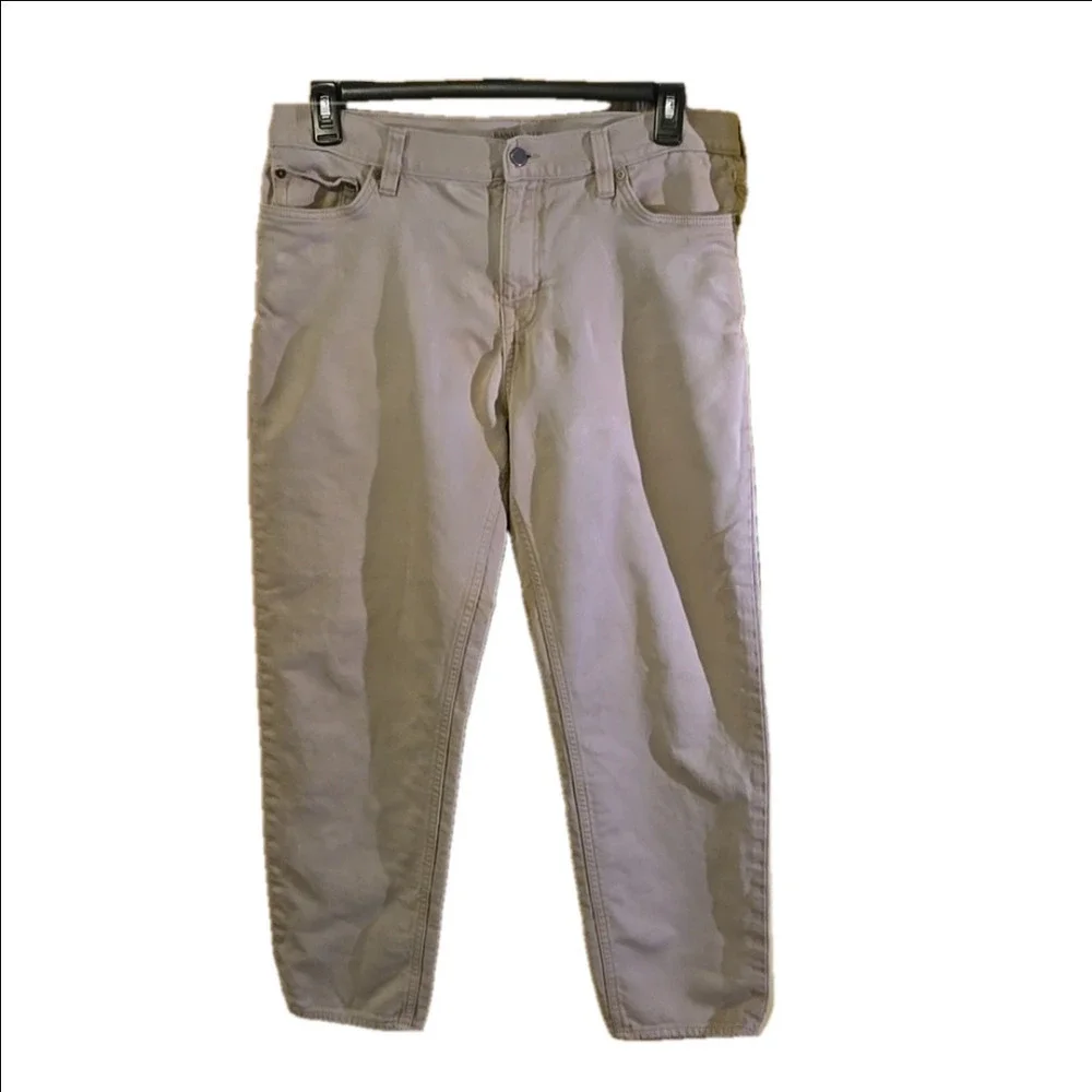 Banana Replublic Traveler Athletic Tapered Fit Khaki Jeans 5 pkt Men 36Wx27L