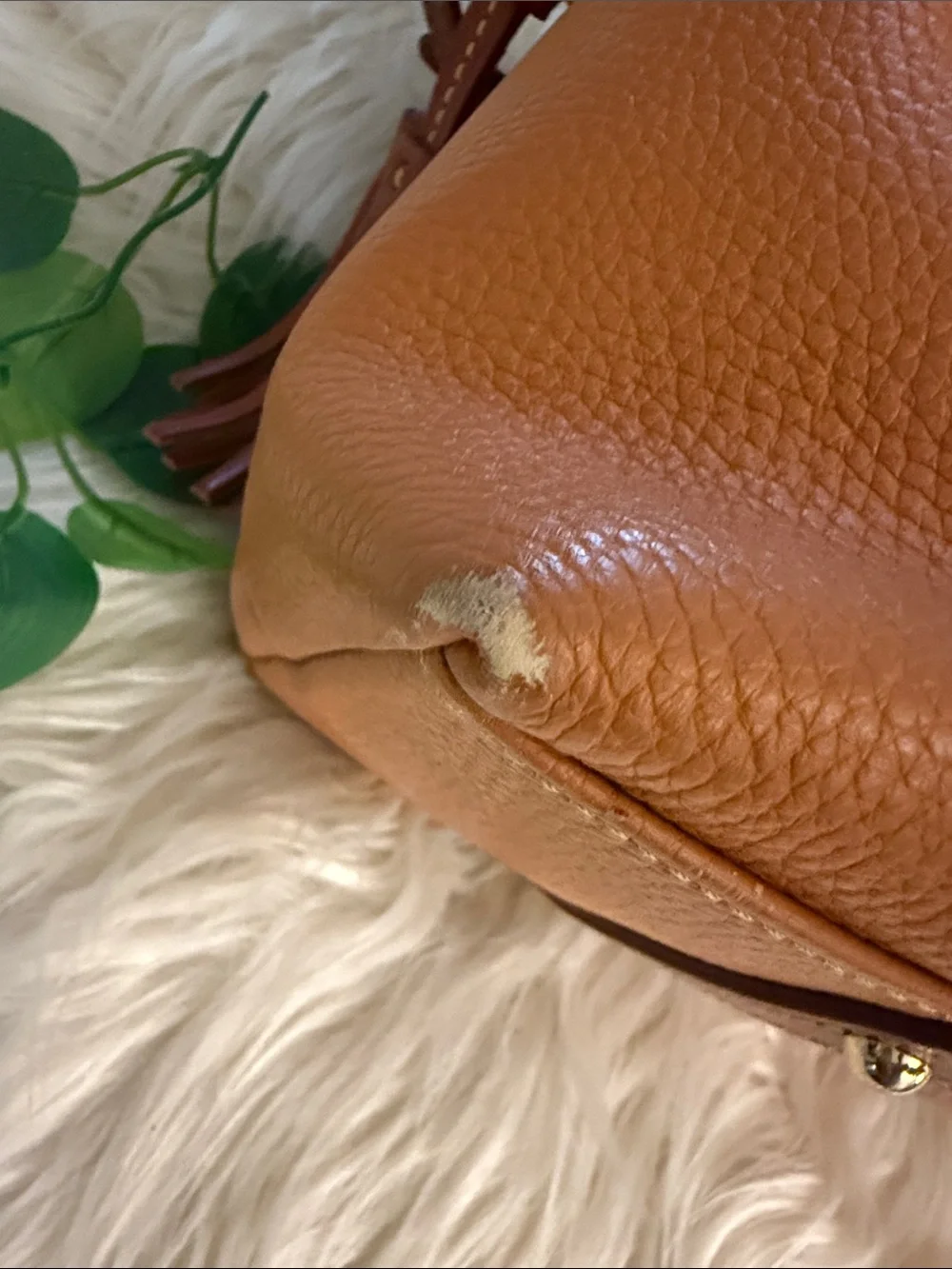 Dooney & Bourke Two-Tone Orange Pebbled Leather Satchel