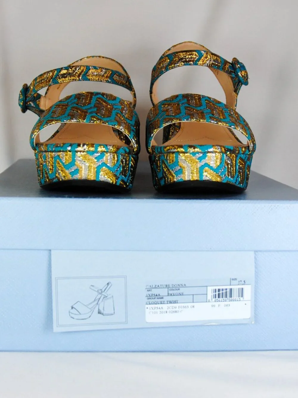 Prada Brocade Low Platform Size 37.5