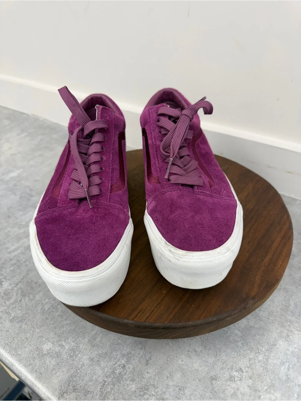 Vans Plum Suede Platform Lace-Up Sneakers