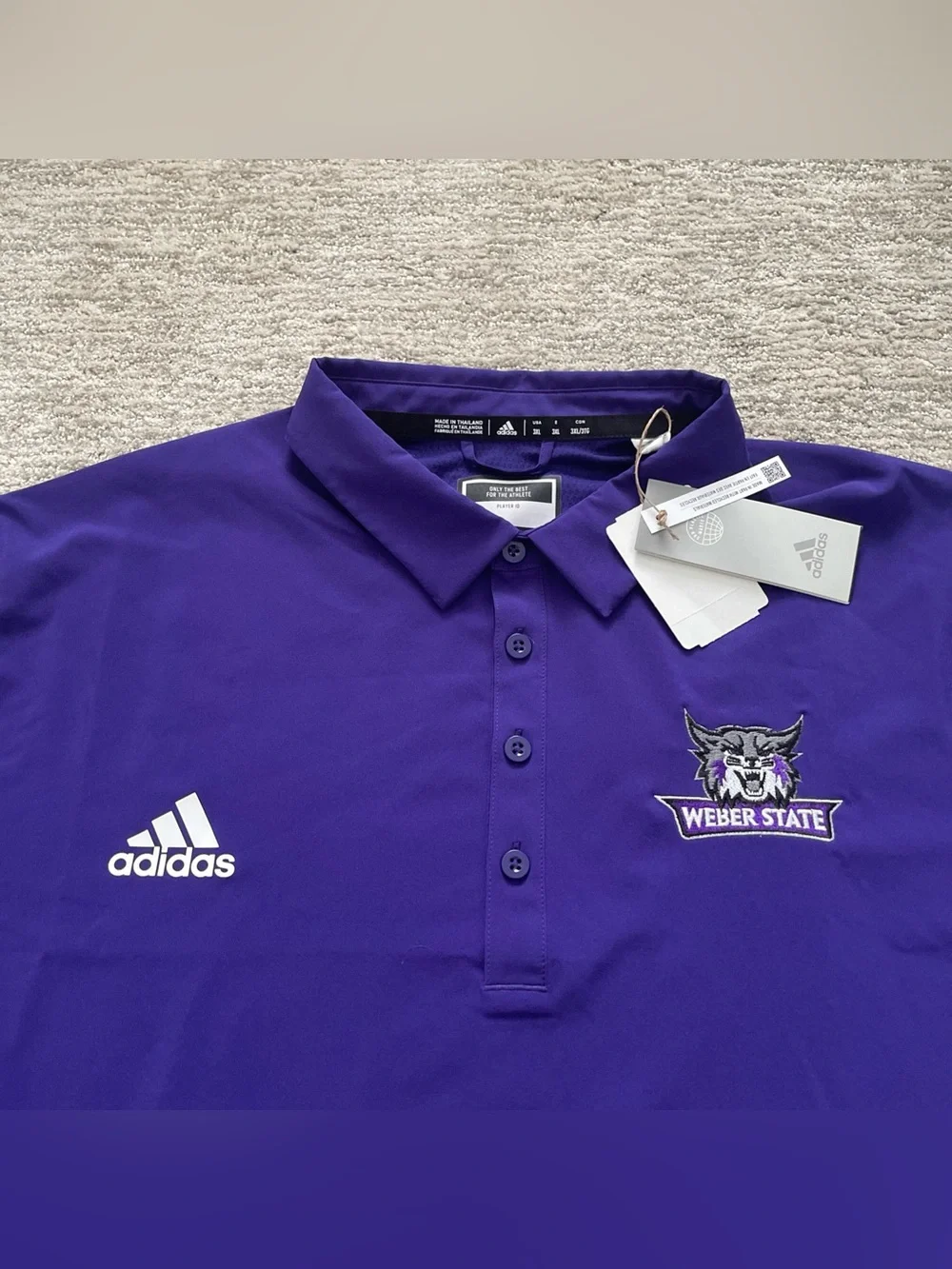 Adidas Weber State Wildcats Stadium Coaches Polo Shirt Purple Men’s 3XL NWT