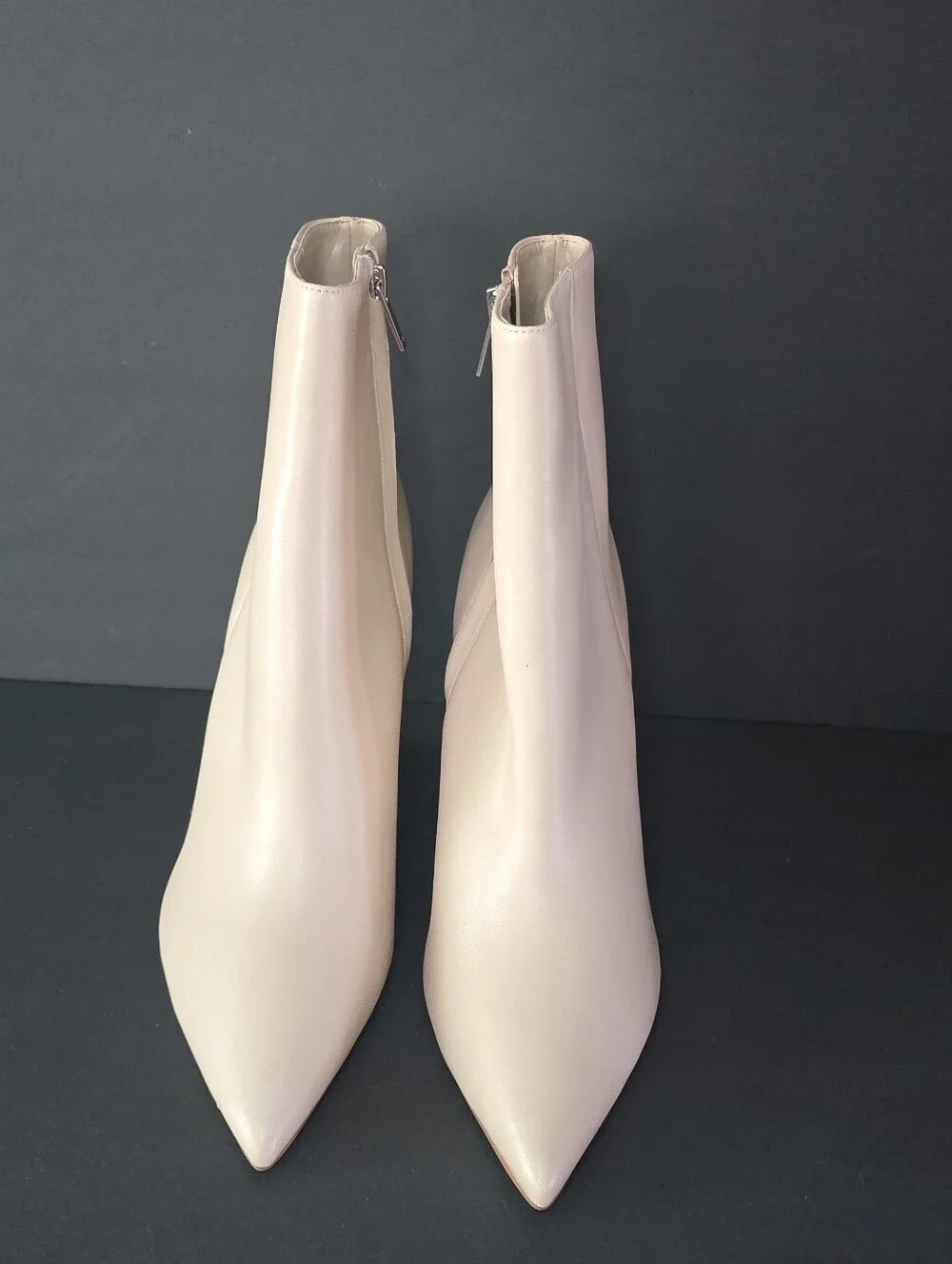 Marc Fisher Dayna Beige Leather Wedge Ankle Boots New Sz 11M