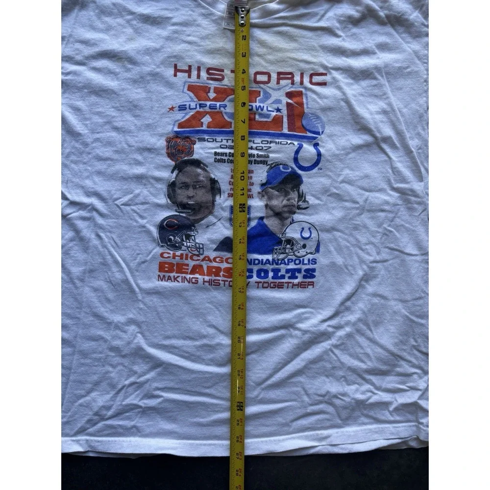 Vintage Historic Super Bowl XLI Bears Vs Colts NFL Graphic T Shirt Size 2XL