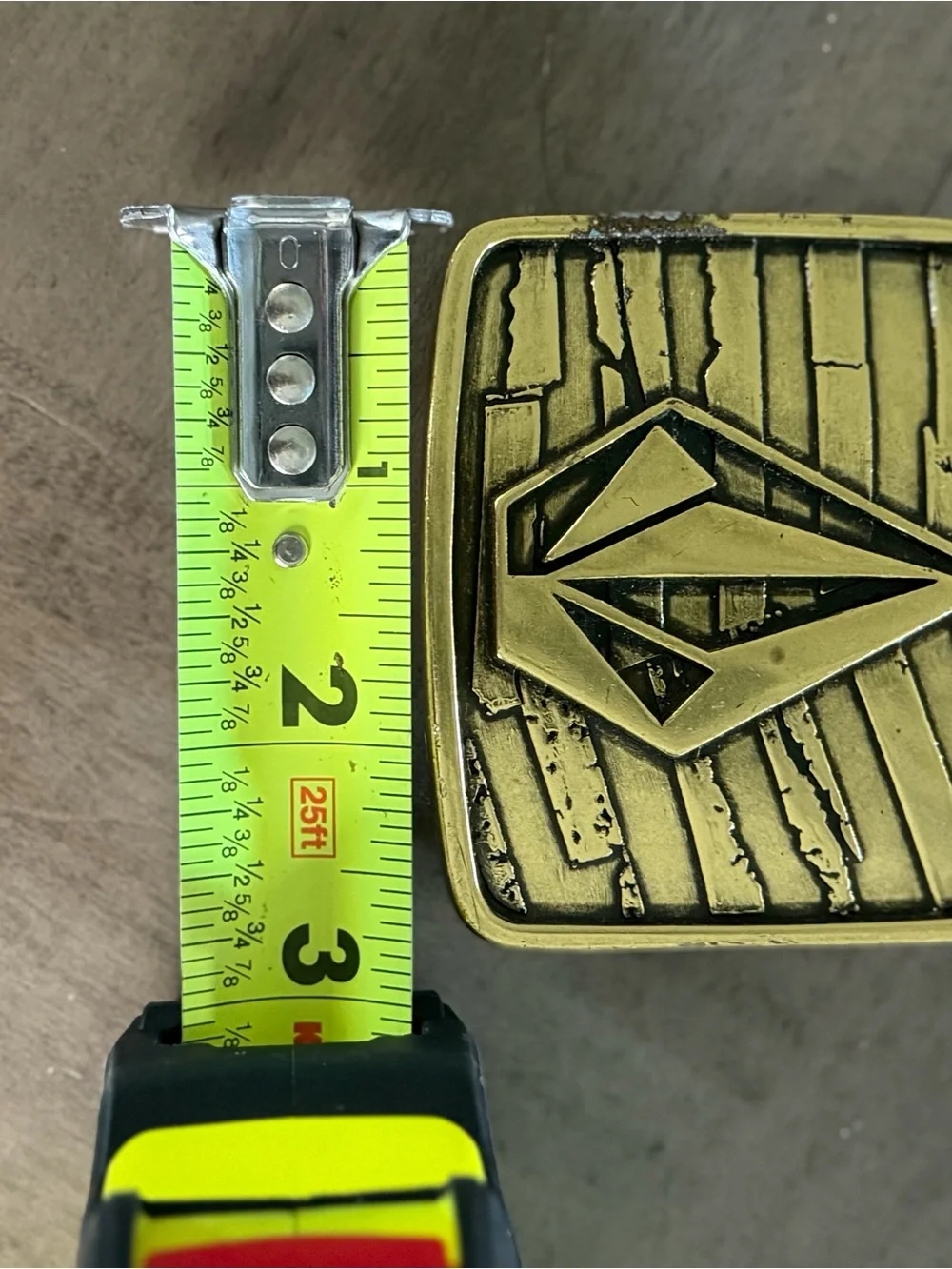 Vintage VOLCOM Stone Belt Buckle Y2K Skate Surf Snowboard Brass Logo 3” Rare