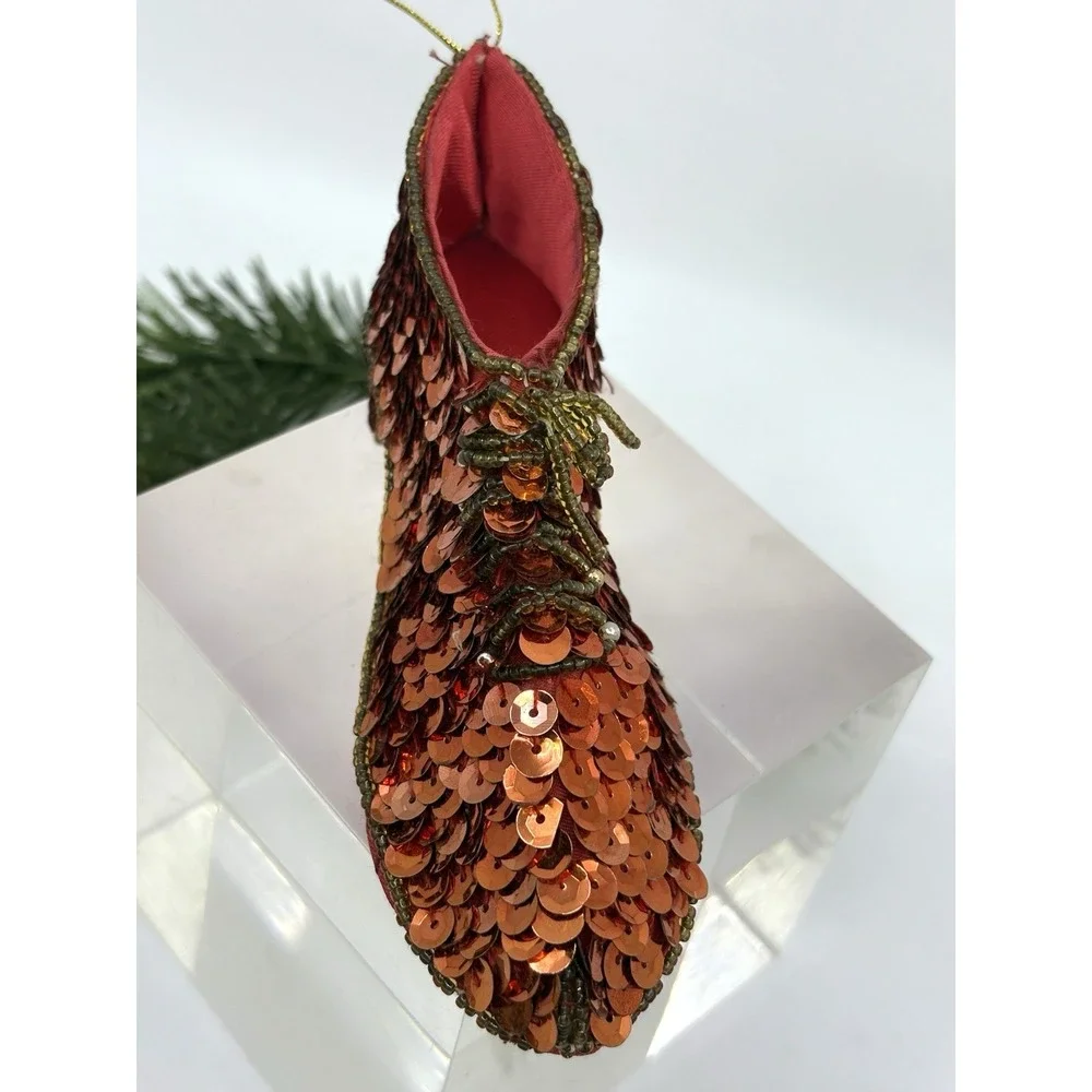 By Ruby Red Sequined Wizard Of Oz Shoe Ornament