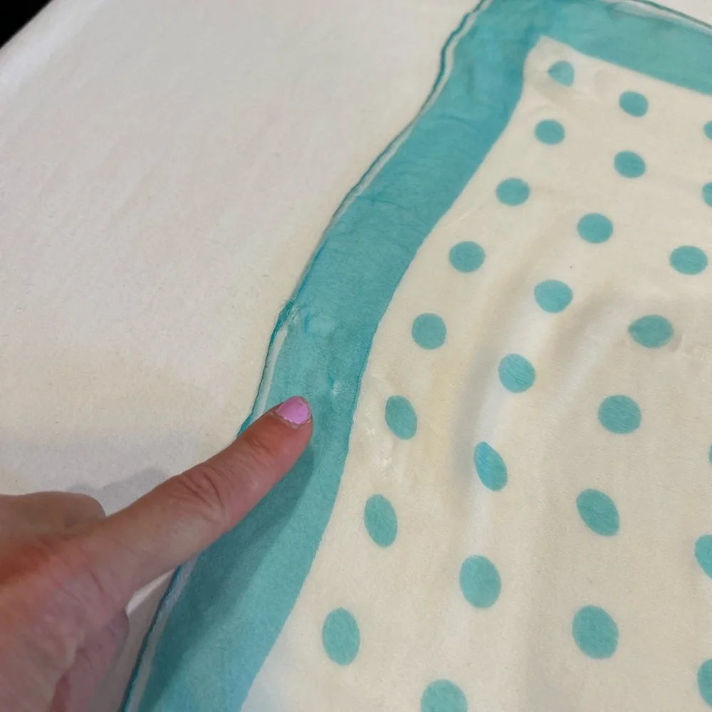 Vintage Vera Sheer Blue Polka Scarf