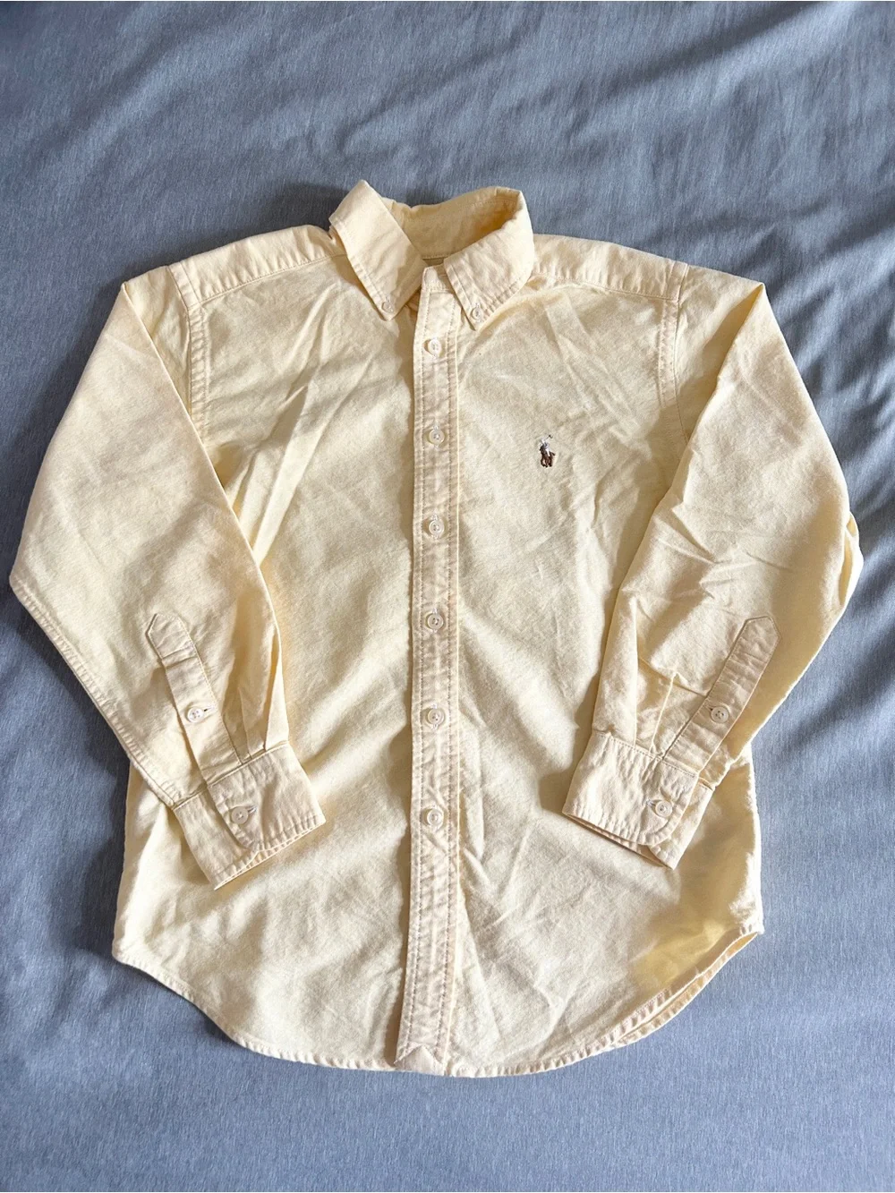 Ralph Lauren Kids Classic Button-Down Oxford Shirt Yellow Size 8 Preppy Designer