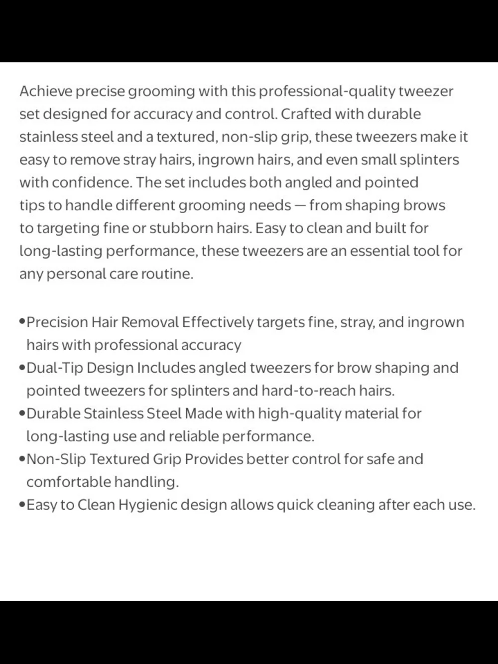 The Crème Shop No Hair Safe Tweezer Set — Black