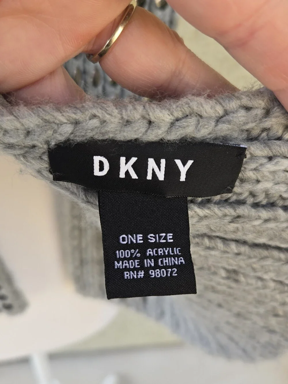 DKNY Cozy Studded Knit Scarf - Gray