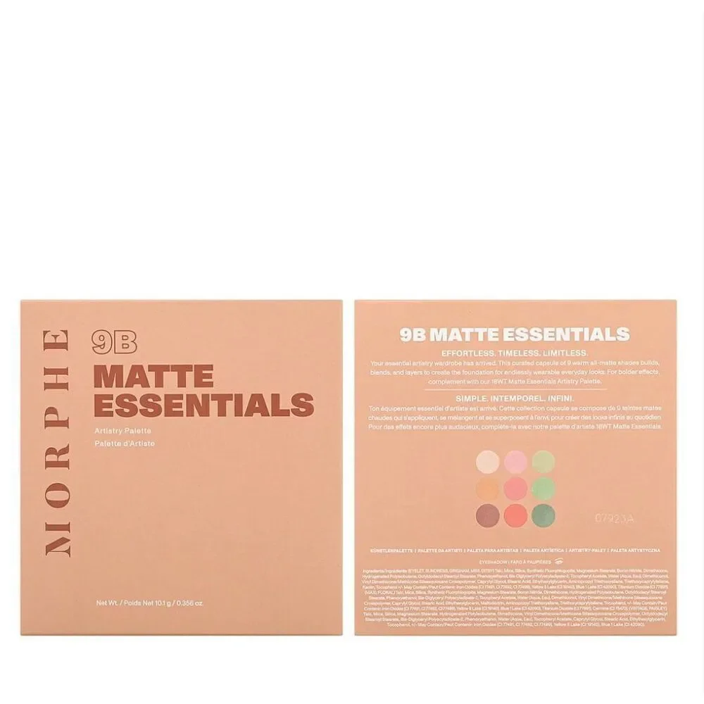 MORPHE - NWTIB - 9B Matte Essentials Artistry Palette, 9 Shades Warm-Toned Matte
