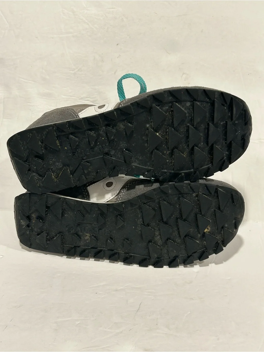Saucony Jazz Low Pro Grey Teal Suede Nylon Sneakers Women's Size 7.5