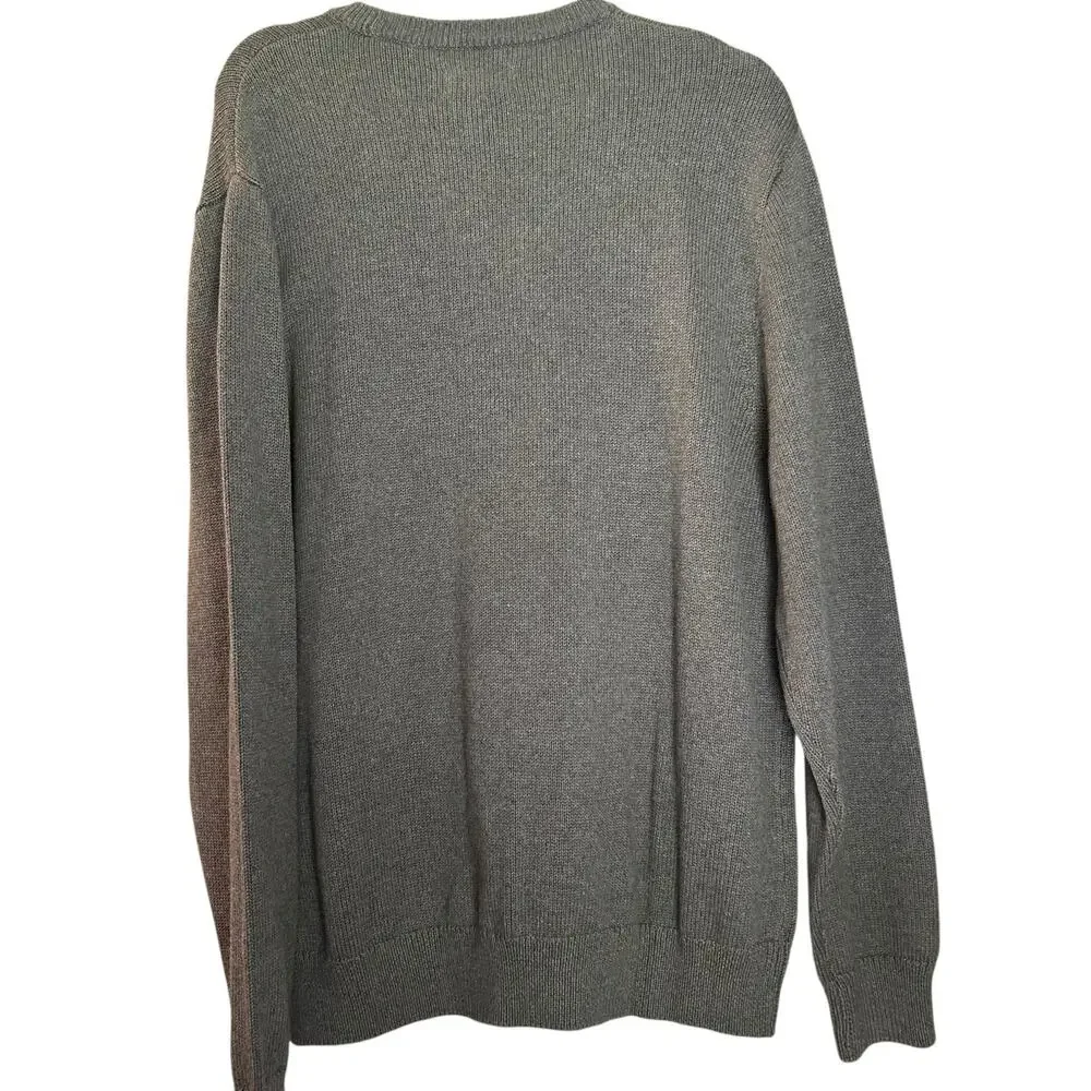 Chaps Sweater NWOT Men's SZ XL Gray 100% Cotton Long Sleeve Office Academia