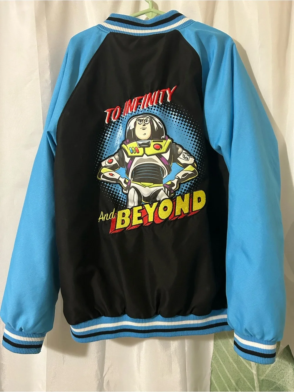 Disney Pixar Toy Story Buzz Lightyear Black and Light Blue Kids Bomber Jacket