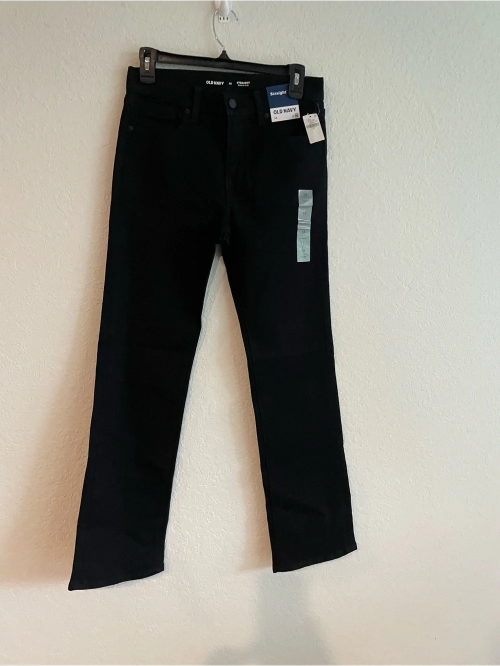 New Old Navy kids Black Straight Built-In Flex Jeans - Size 14 (NWT)