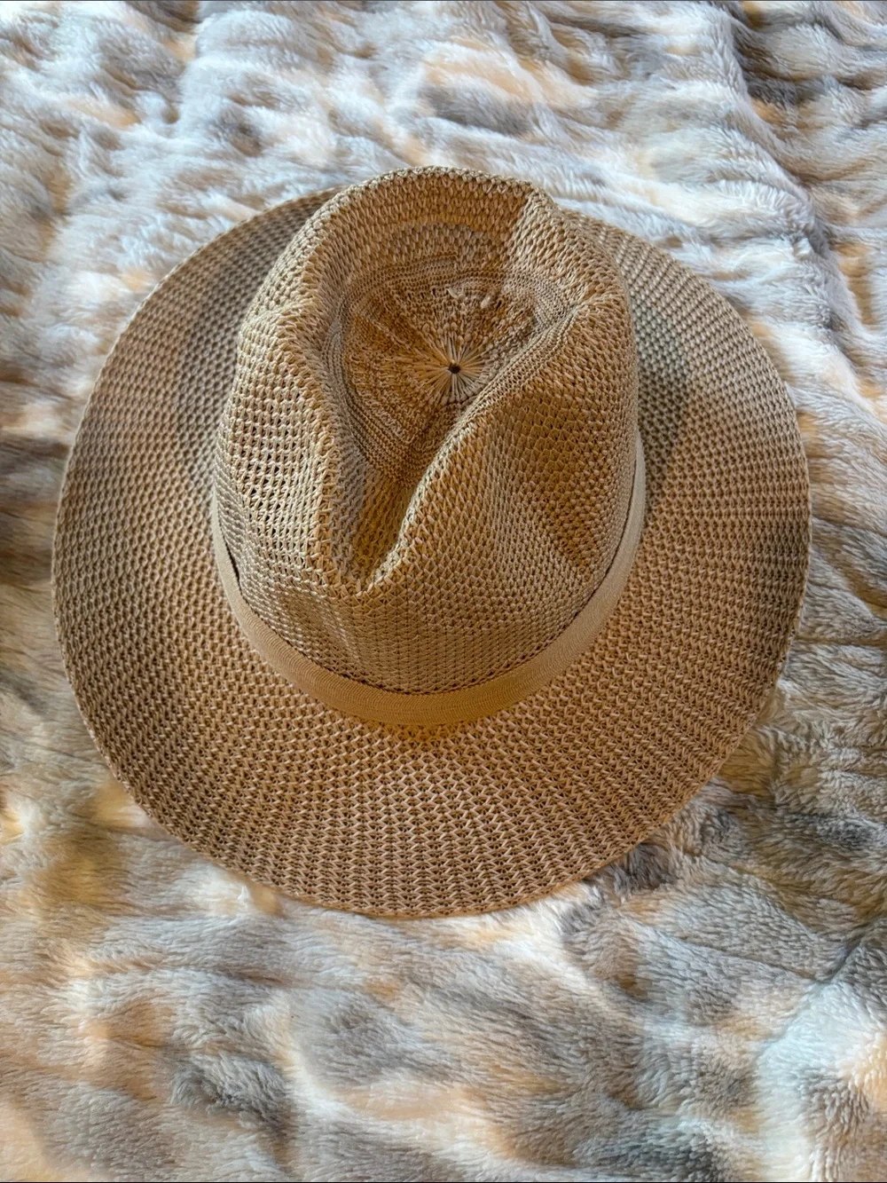 Women’s Straw Fedora Sun Hat - Tan