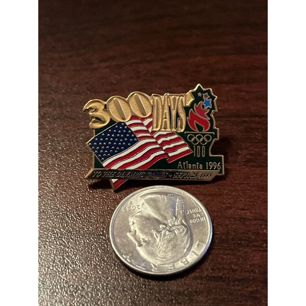 Vintage Countdown To The‎ 1996 Atlanta Olympics 300 Days Lapel Hat Pin