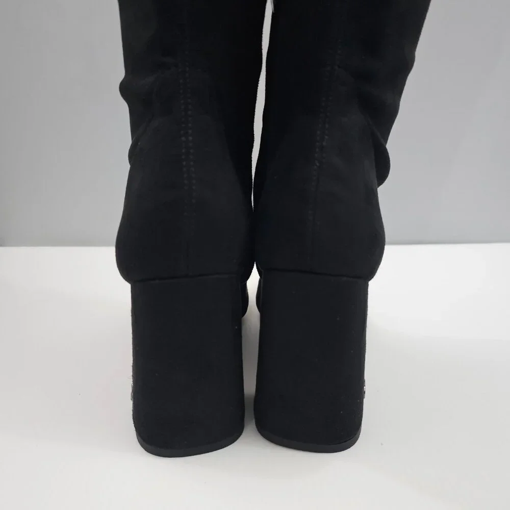 Sam Edelman Black Over-The-Knee Block Heel Boots