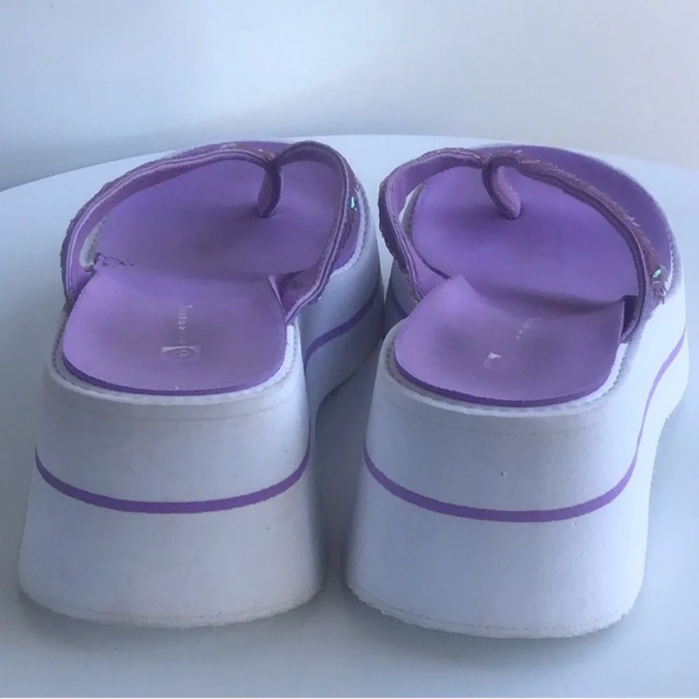 90’s Y2K platform wedge thong sandals