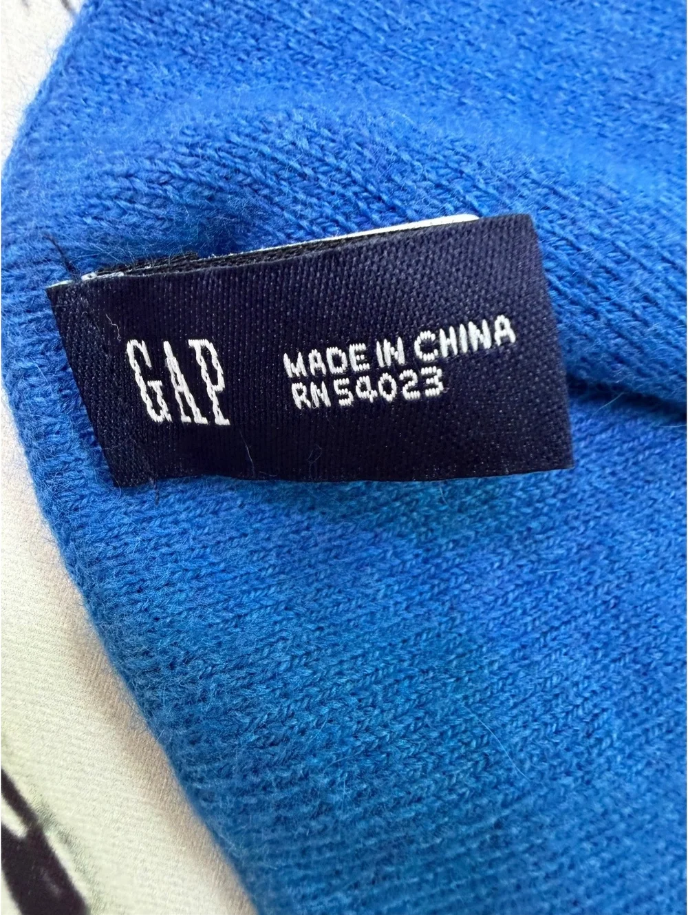 Vintage GAP Retro Prep Blue Colorblock Cozycore Scarf